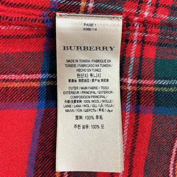 BURBERRY LONDON Size 10 Red Multi-Color Wool Plaid Button Up Shirt - Picture 4 of 5